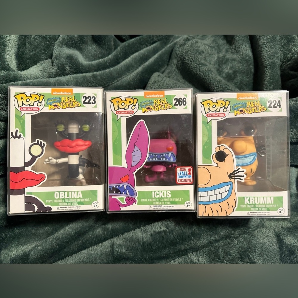 Funko Pop Lot Aaahh!!! Real monsters Oblina 223 Krumm 224 and Ickis 266